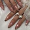 Press On Nail Almond Shaped Fake Nail Glossy Stick On Nail Full Cover False Nail Glue On Nail Artificial Acrylic Nails