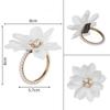 3pcs White Napkin Rings Silk Flower Napkin Buckles Vintage Napkin Holders  Dinner Table Decoration