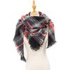 Spring Autumn Winter Shawl Ladies Plaid Triangle Scarf