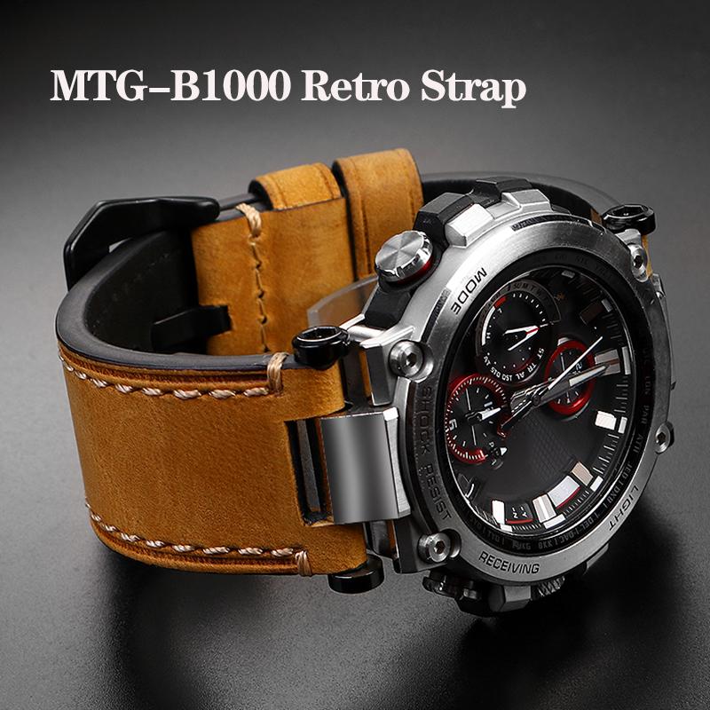 Ретро Кожаный Ремешок для Часов Адаптер для G-SHOCK C-asio MTG-B1000 MTG-G1000 Ремешок 26 мм Модифицированный MTGB1000 Классический Браслет