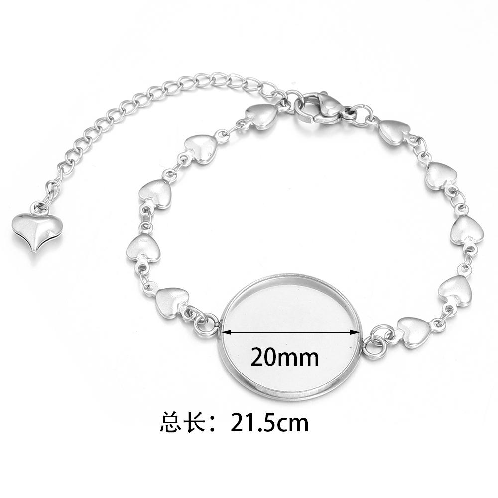 5Pcs/Lot Stainless Steel Bracelet Cabochon Base Round Blank Bezel Trays Bracelet Settings For DIY Jewelry Making Accesories