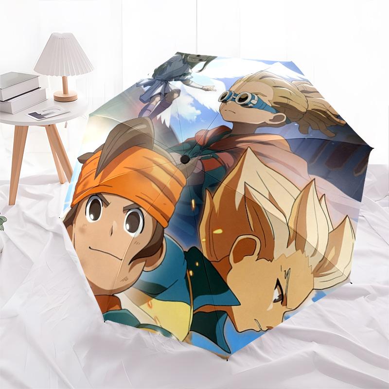 Зонт-автомат со схемой из Inazuma Eleven, портативный и складной дизайн, 8 спиц, рождественский или день рождения подарок.