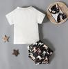 Летняя футболка с принтом животных для малышей + шорты + повязка на голову, комплект из 3 предметов, одежда для детей 0–3 лет