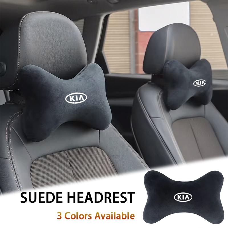 Car Suede Headrest Neck Support Auto Seat Accessories For Kia Morning Picanto Rio Stonic Sportage Ceed Optima Forte 5 3 4 K7 K5 ulsap11