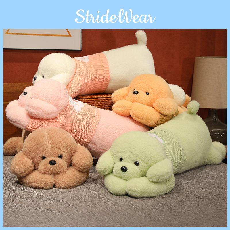 Wear Sweater Lying Dog Plush Toy Stuffed Animal Doll Decorations Kids Gifts