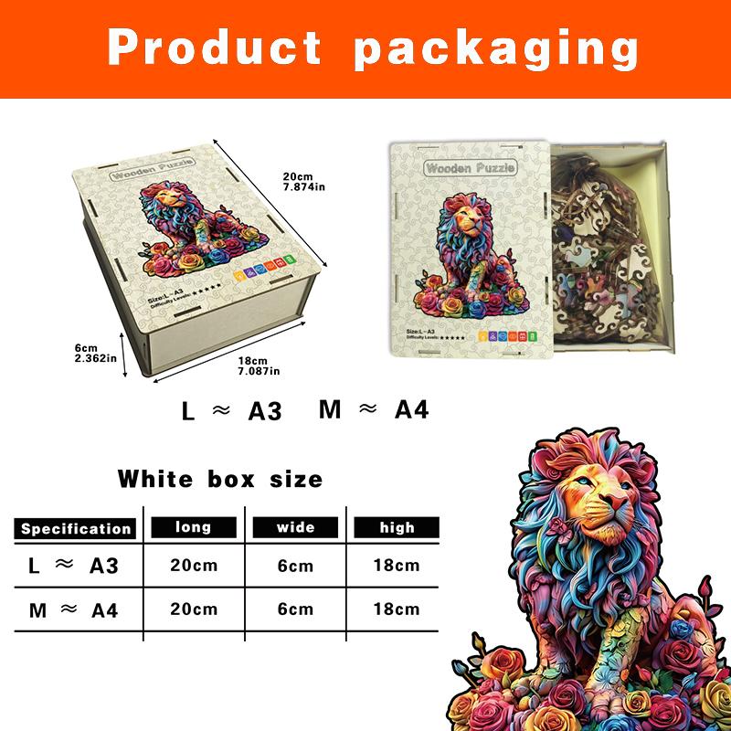 Wooden Irregularly Shaped Animal Jigsaw Puzzles Adult Toys 3D Lions Dinosaurs Eagles Creative Crafts Jigsaw Games Holiday Gifts