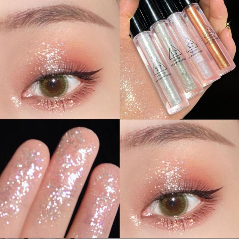 Жареные 4 цвета, блестящие пигментированные тени для макияжа, Картофельное пюре, блестки, светящиеся шарики, водостойкая косметика для глаз, Единорог