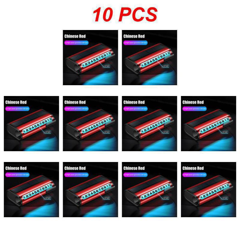 1~10 шт. номерной знак парковки автомобиля светящаяся карта парковки автомобиля солнечная зарядка временная остановка номер телефона карта для украшения автомобиля