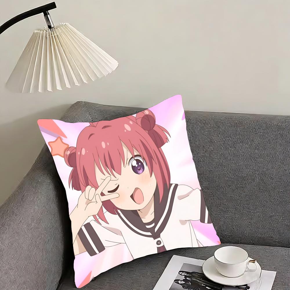 Чехол для подушки Yuru Yuri – Двусторонний плюшевый чехол для подушки – Для автомобиля, дивана, спальни, идеально подходит в качестве подарка.