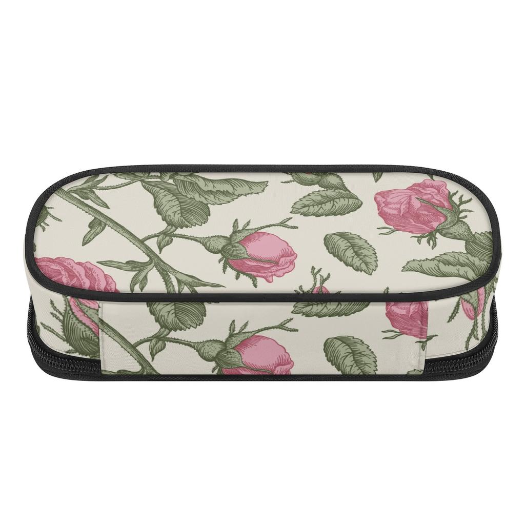 Pen Case Structured Wear Resistant Polyester Secure Zipper with Mesh Pocket Removable Divider and Pen Slots for Teens and Students