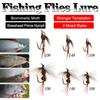 6Pcs/Box Fishing Artificial Insect Bait Brasshead Prince Nymph&Royal WulffFly Bait Fishing Trout/Bass/Perch/Catfish/Carp/Walleye