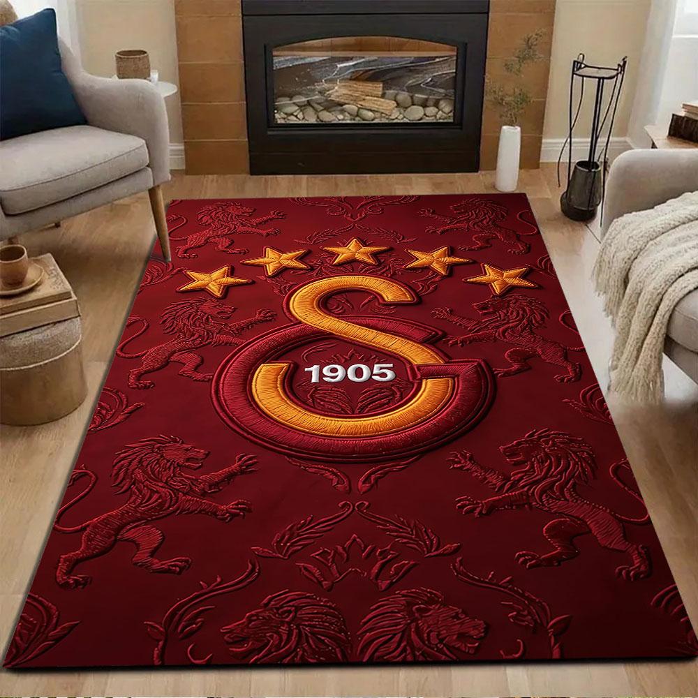 Galatasaray Emblem 1905 Patterned carpet, non slip mat suitable for living room and bedroom sofas