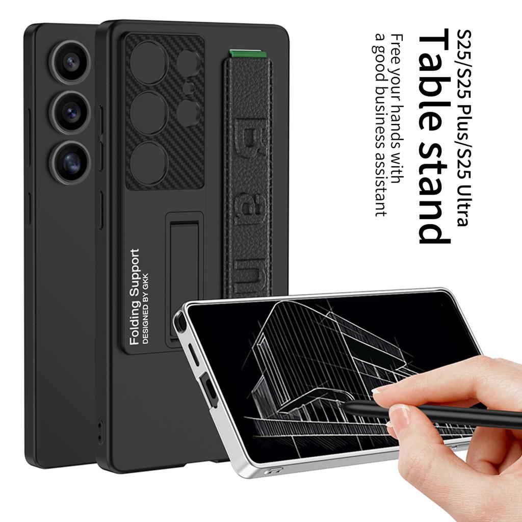 Чехол GKK для Samsung Galaxy S25 Ultra из поликарбоната и термополиуретана с подставкой и браслетом