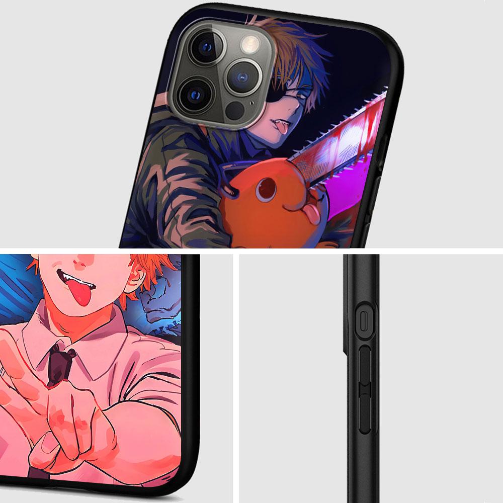 Чехол для Apple Iphone 11 13 12 Mini 14 Pro Max Xr 7 8 +Se 2020 Xs 6 6s Plus 5 5S, черный силиконовый чехол для телефона с бензопилой в стиле аниме