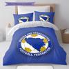 Bosnia and Herzegovina National Football Team Pattern Bedding,Quilt Set Quilt Cover Pillowcase Home Birthday Gift(1 * duvet cover + 2 * pillowcase, wi