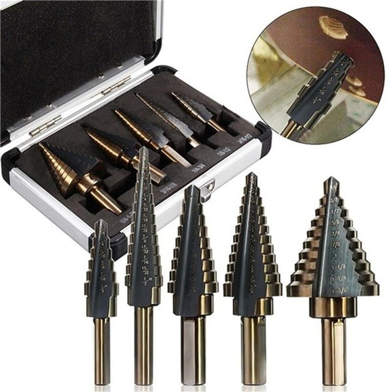 5Pcs Hss Cobalt Multiple Hole 50 Sizes Step Drill Bit Set Tools