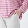 Gunze MF8215 Long Sleeve Striped Women's Pants, Jersey,
