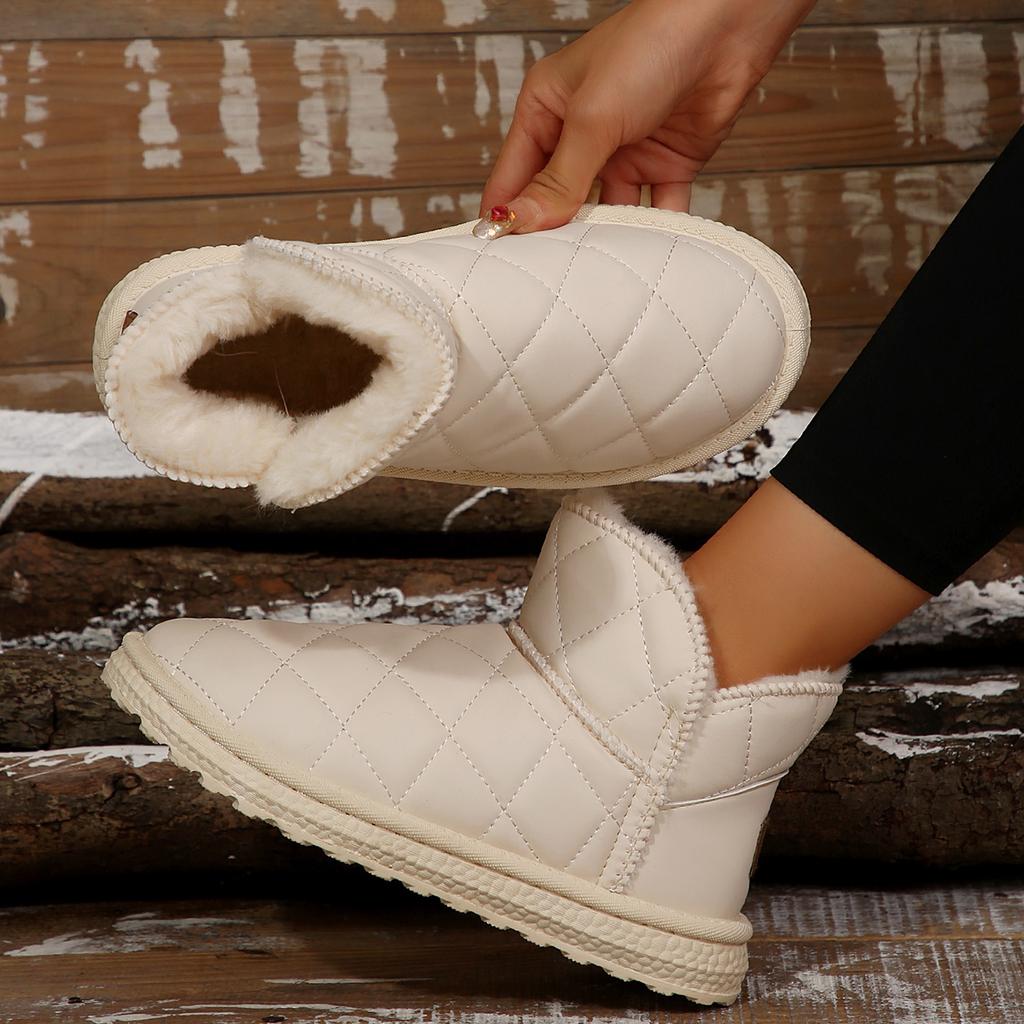 Модные толстые плюшевые зимние ботинки женские нескользящие водонепроницаемые зимние ботинки для женщин удобные теплые хлопковые туфли женские ботильоны на плоской подошве