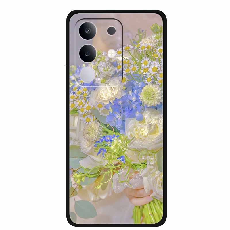 For vivo T4x Cover Silicone TPU Phone Case Funda for vivo T4x 5G V2437 Black Back Bumper Soft Protector Cartoon Anime Cute Capa