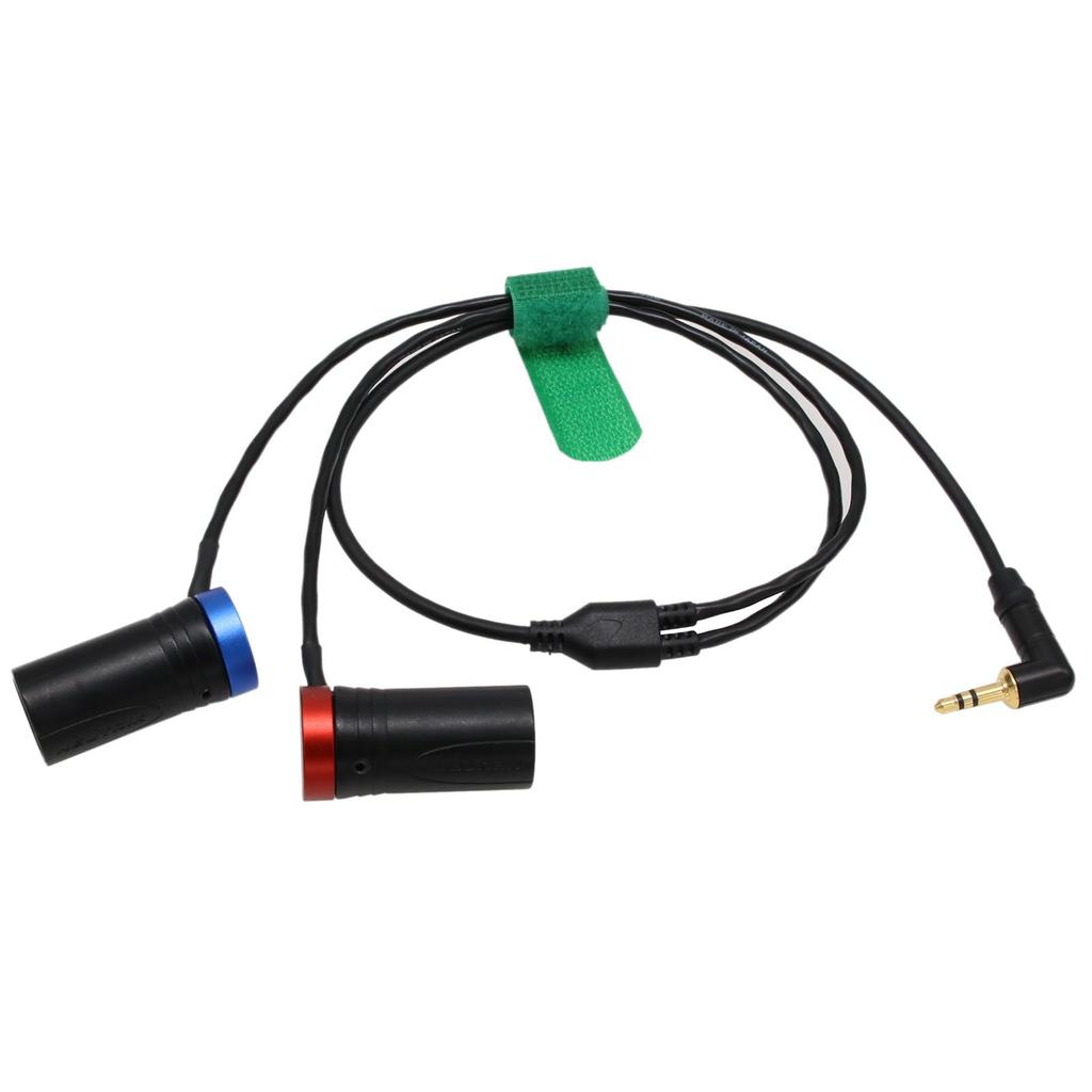 Аудиокабель HangTon Rode Wireless GO II для микрофона Sony FX9, звукового микшера, рекордера, на двойной XLR 3-контактный 2-канальный низкопрофильный 50 см - 3,5 мм 1/8"