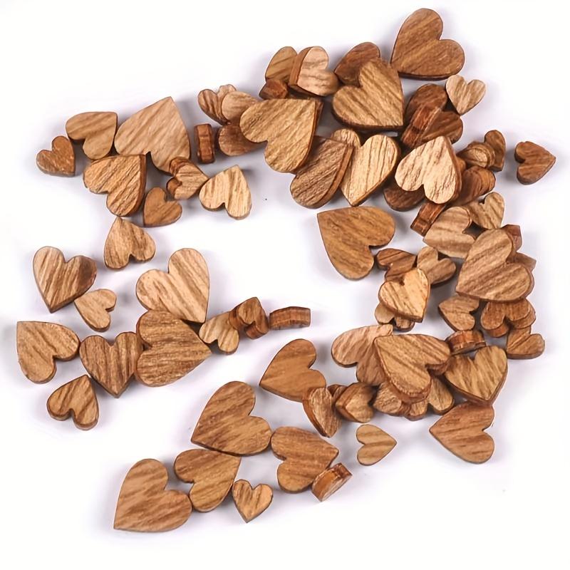 100 шт. Деревянные формы сердечек разных размеров, Деревенский DIY Скрапбукинг, Декор для свадебной вечеринки, Деревянные художественные принадлежности, Скрапбукинг