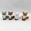 Figurine Plush Fox Doll Toy Mini Squatting Sitting Fox Model Plush Simulation Fox  Birthday Gift