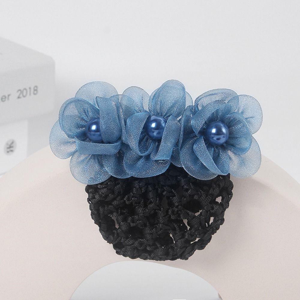 Бантик для волос, чехол для пучка, женские пружинные зажимы, кружевная сетка для волос с цветком, корейский пучок, снуд, заколки для волос, чехол для сетки