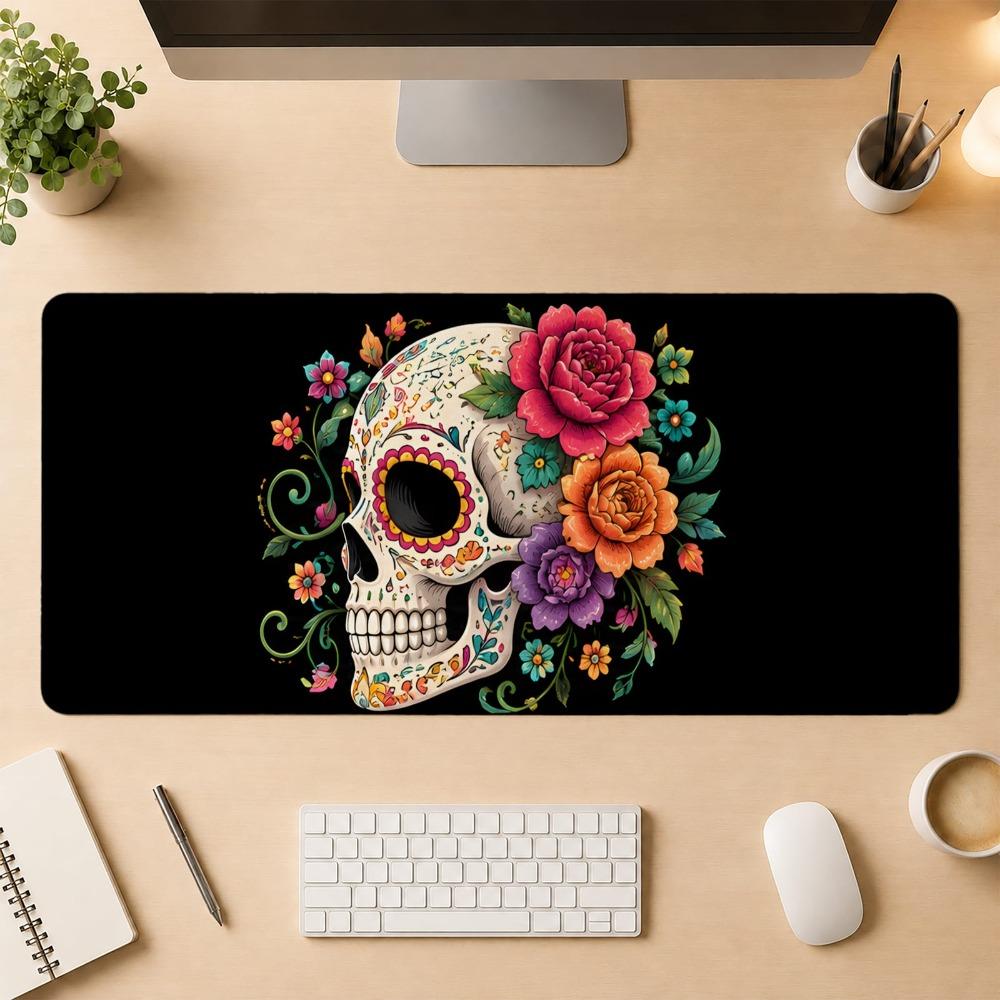 Game Office Keyboard Pad Durable And Reliable Halloween Floral Skull Pattern Suitable For Home Office Use Universal For Gamers