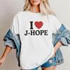 Kpop Я люблю J-HOPE Футболка Белая Черная Хлопковая Футболка Унисекс Повседневная Уличная Одежда Топы с Коротким Рукавом Для Фанатов ARMY Детей Взрослых
