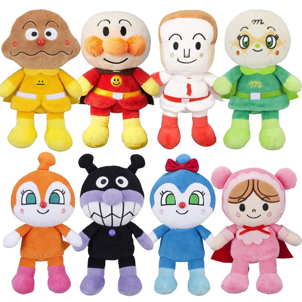 Набор мягких игрушек Anpanman Puri Chi Beans S Plus, 8 предметов, Anpanman Shokupanman Currypanman Baikinman Melonpanna Akachanman Dokin-chan Kokin-chan