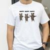 Смешная Милая Кошка Мем Графическая Футболка Счастливый Танец Принт Кошки Футболка с Короткой Рукавой Мужская Женская Повседневная Мода Хлопковые Футболки