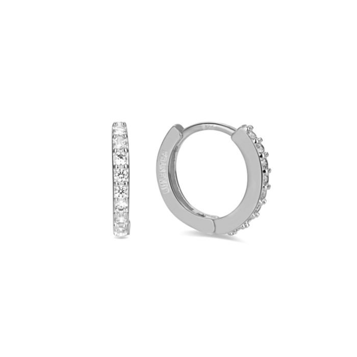 Boucles D'oreilles - Valaries - Argent 925 - Rhodié - Zircone - Taille Brillantante