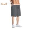 Men Shorts Adjustable Drawstring Waist Casual Trousers with Reinforced Pockets Solid Color Wide Leg Summer Sport Shorts