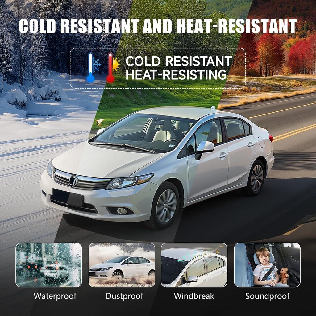 Комплект водосточных накладок на крышу для 4-дверного седана Honda Civic 2012-2015 гг., Черная резиновая уплотнительная накладка для левой и правой стороны, Замена #74316TR0A01 74306TR0A01