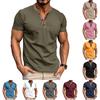 Men's Short Sleeved Lapel Collar T-shirt Casual Round Neck Top