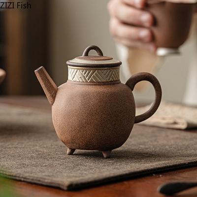 Чайник на трех ножках для офиса, чайник Longjing Pu'er, креативный керамический чайный сервиз Kung Fu, маленький чайник, аксессуары для китайской чайной церемонии
