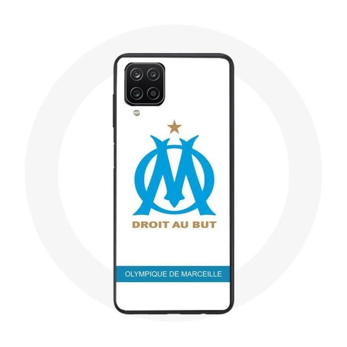 Coque pour Samsung Galaxy A22 4G Olympique de Marseille Logo Fond Blanc