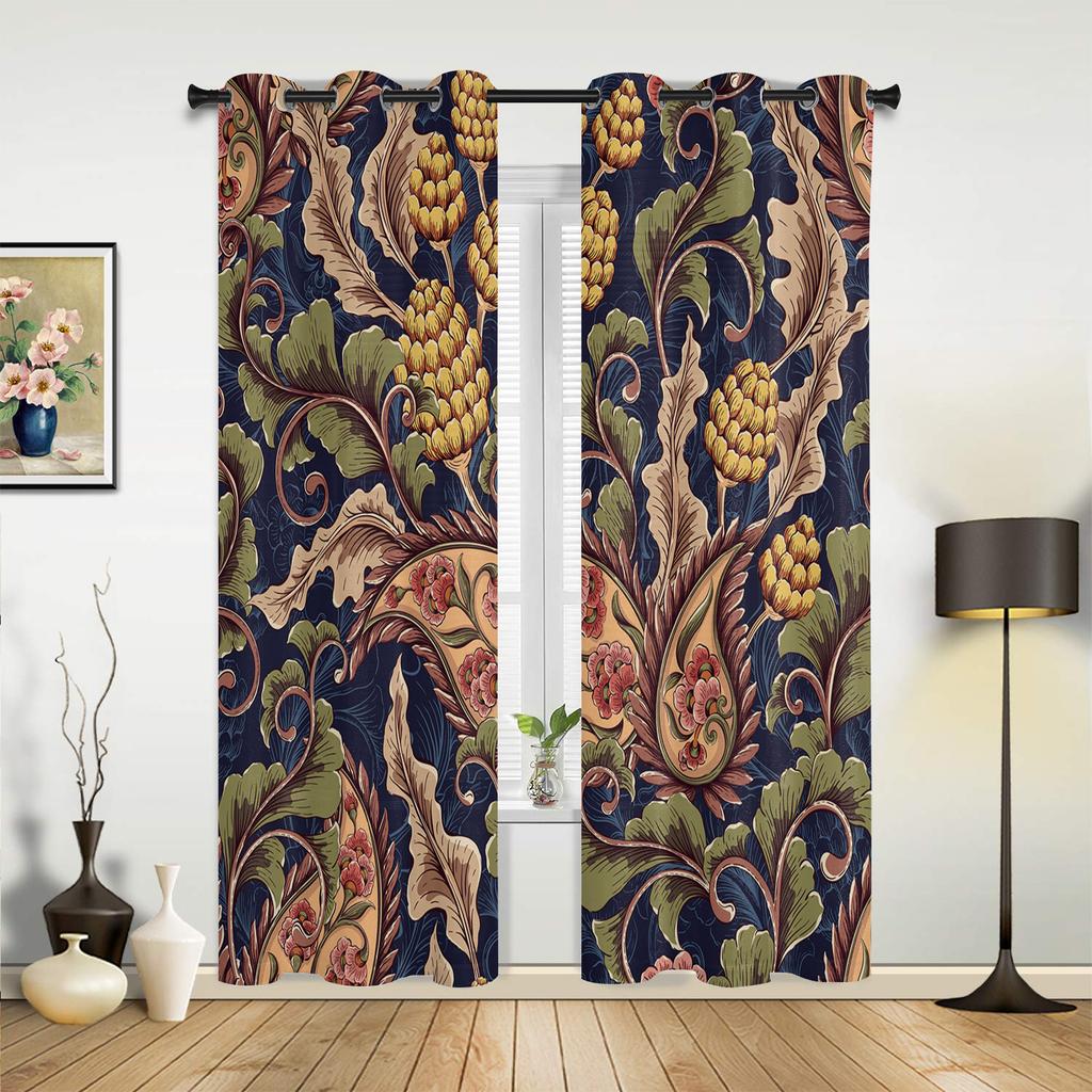Черно-белая бандана Bohemia Hall Curtains For Living Room Kitchen Boy Girl Bedroom Long Curtain For Windows Cortinas Home Decor