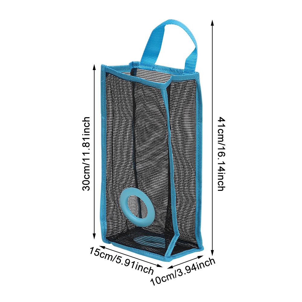 Kitchen Organizer Foldable Recycle Garbage Bag Storage Plastic Breathable Mesh Hanging Holder