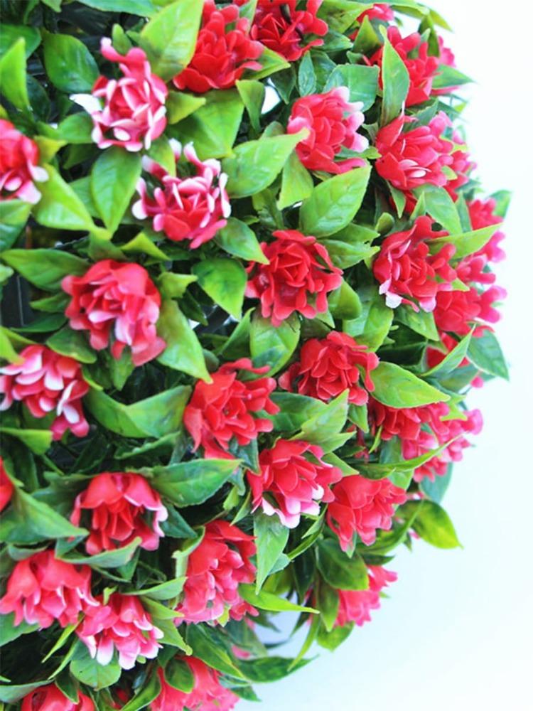 1PC Plastic Flower Ball Artificial Flower Ball 20cm Plant Ball with Eucalyptus Decorative Balls for Backyard Balcony Garden Wedding and Home Decor