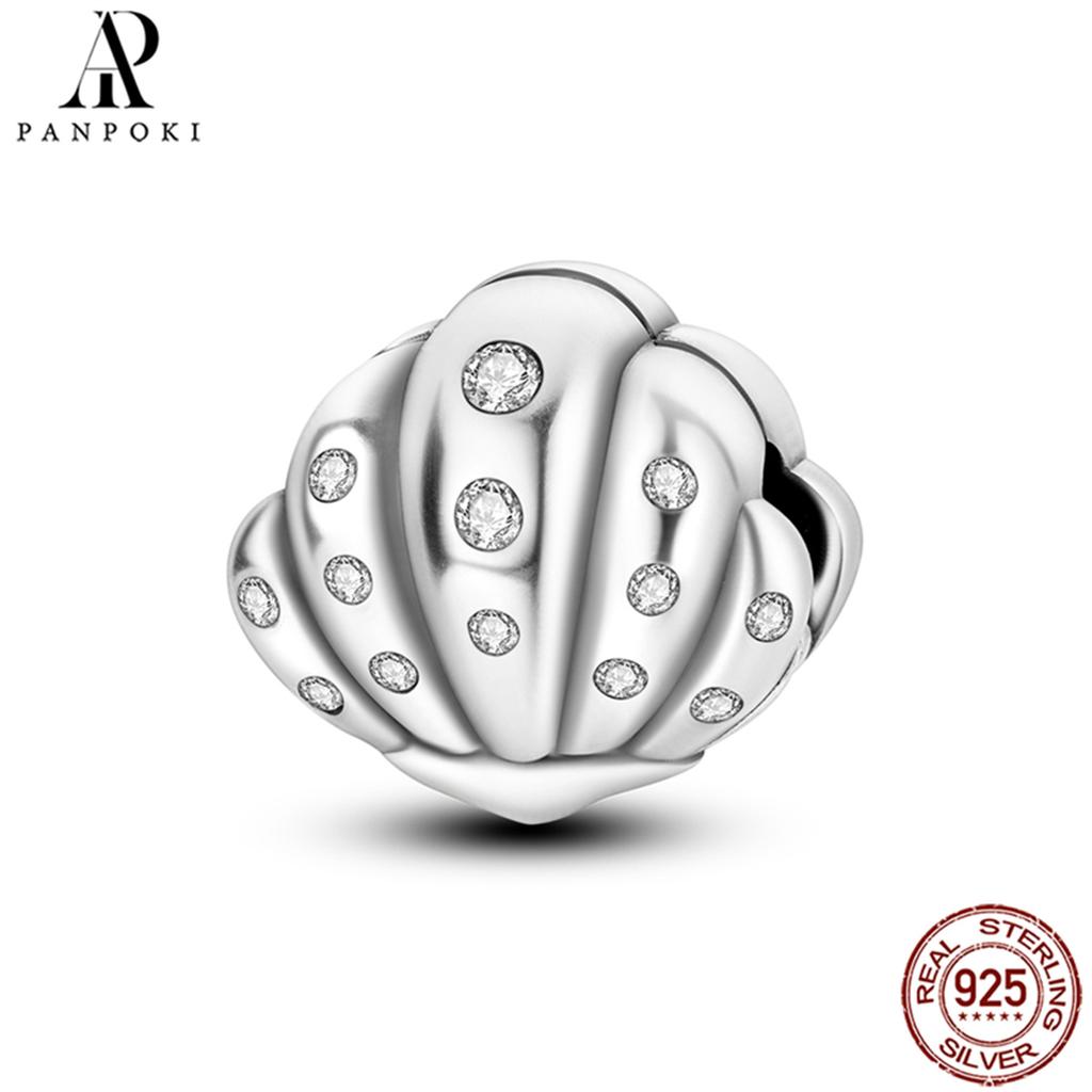 PANPOKI SS925 Sterling Silver Fixed Clip Stopper Beads Fit Bracelets Necklace NEW Luxury Women Gift DIY Jewelry Making