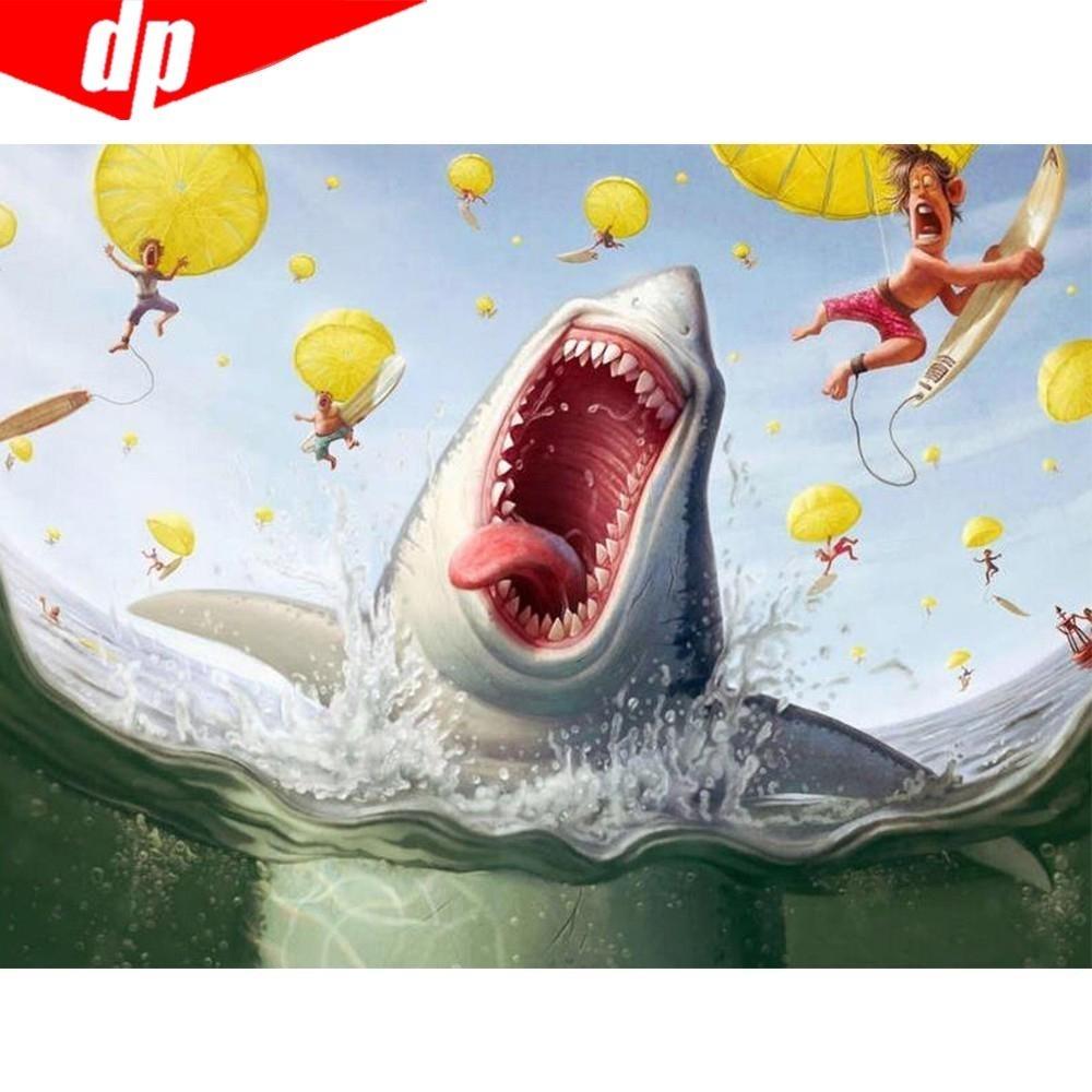 Полная квадратная/круглая алмазная живопись Горный пейзаж Горный хрусталь 5D Алмазная вышивка Тигр Олень Животное Мозаика Настенное искусство