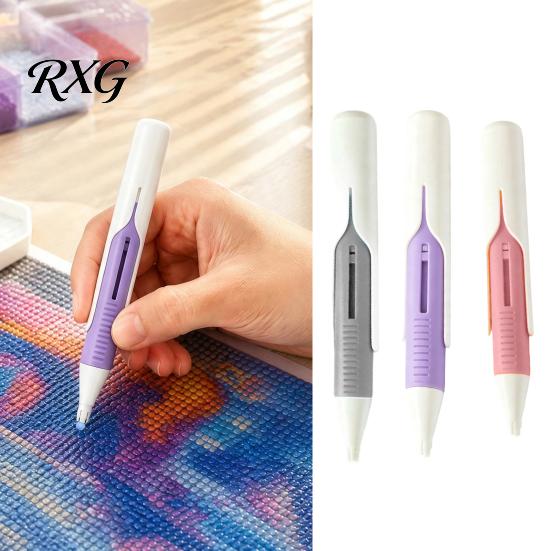 Faux Diamond Art Auxiliary Tools Automatic Bead Dispenser Pen, Wax-Free, Ergonomic ABS Crafting Pen Tool for Round Diamonds, Efficient Placement