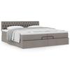 Ottoman Bed with Mattress Taupe 200x200 cm Fabric