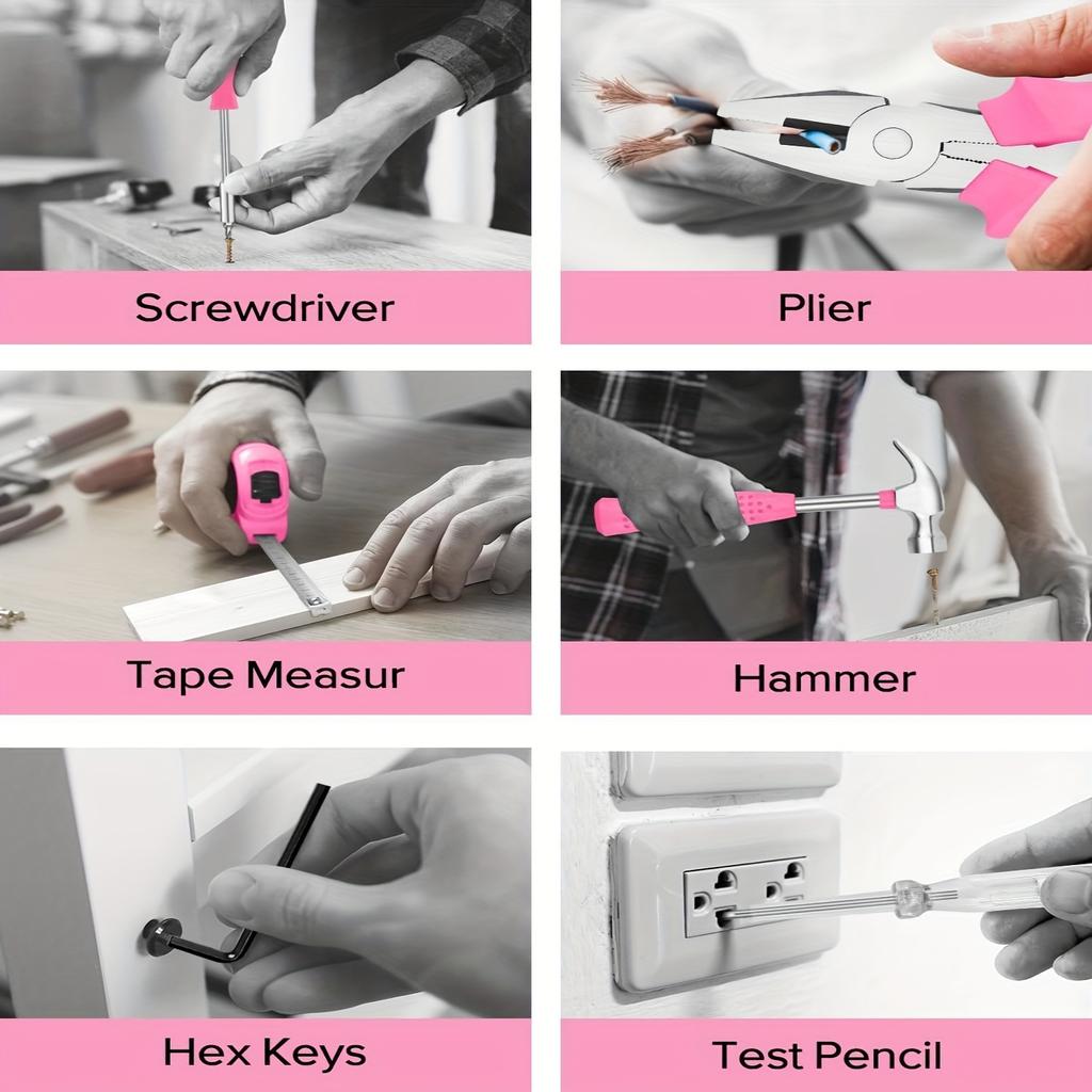 Ladies Only 24 Piece Set, Tool Set. Advanced Tool Kits, Model Making, Including Hammers, Gauges, Screwdrivers and More Designed for Women