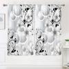 2 шт., шторы с геометрическим узором и цветочным рисунком, степень затемнения 30%, подойдут для гостиной, спальни, кухни и для украшения дома.