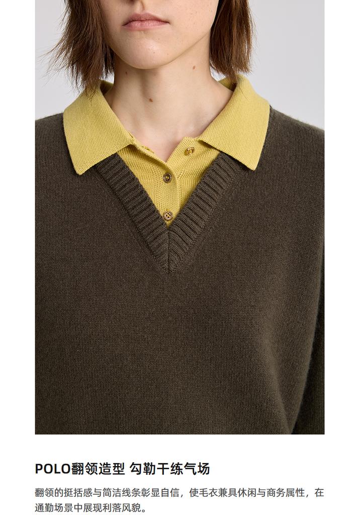 LILY Color Match Fake Two Knitted Sweaters
