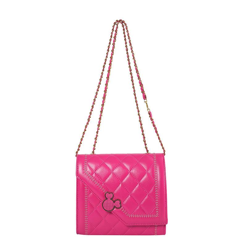 Chic 2024 Spring Fashion Cute Bear Head Lock Buckle Embroidered Small Shoulder Bag In Black White Or Rose Red