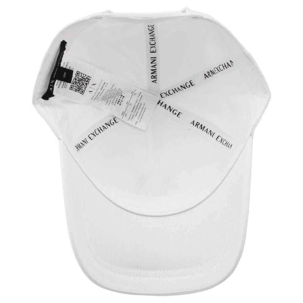 Armani Exchange A/X AX Logo Baseball Cap, Baseball Icon Hat, Men's, White, One Size Fits Most [Parallel Import]