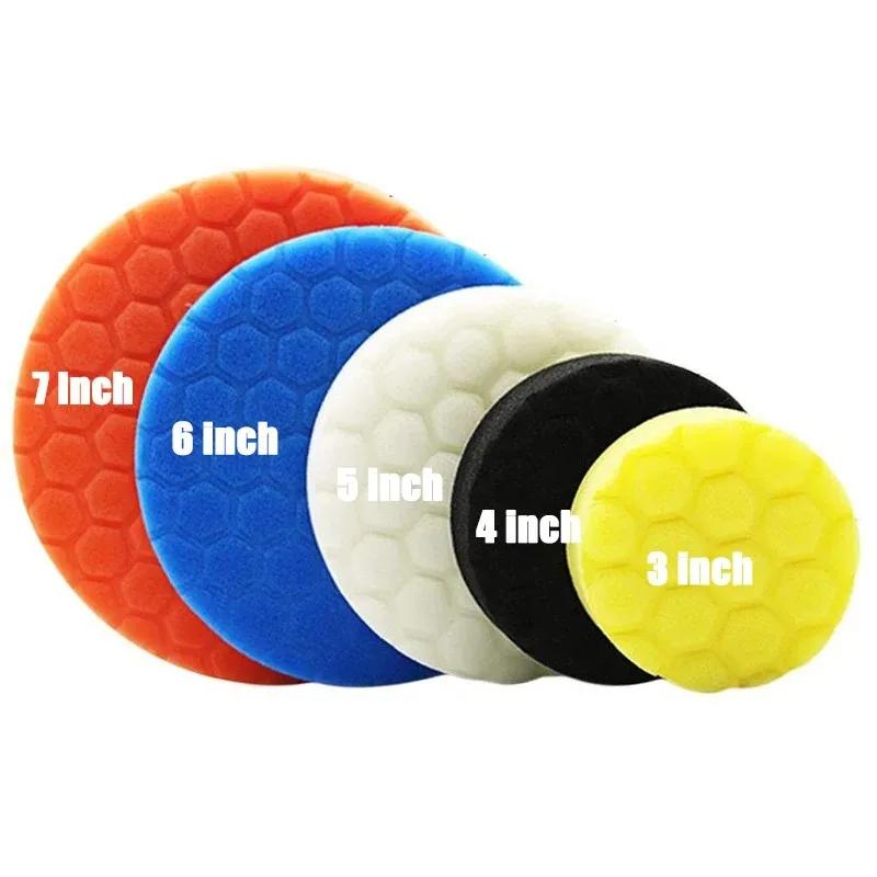 5Pcs Set Car Waxing Buffing Pad Polishing Disc 3/5/7Inch Wax Pads for Car Detailing Buffer Compound Auto Care Repair Tools